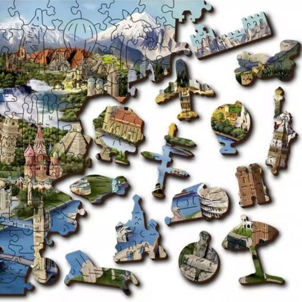 World Landmarks Wooden Puzzle