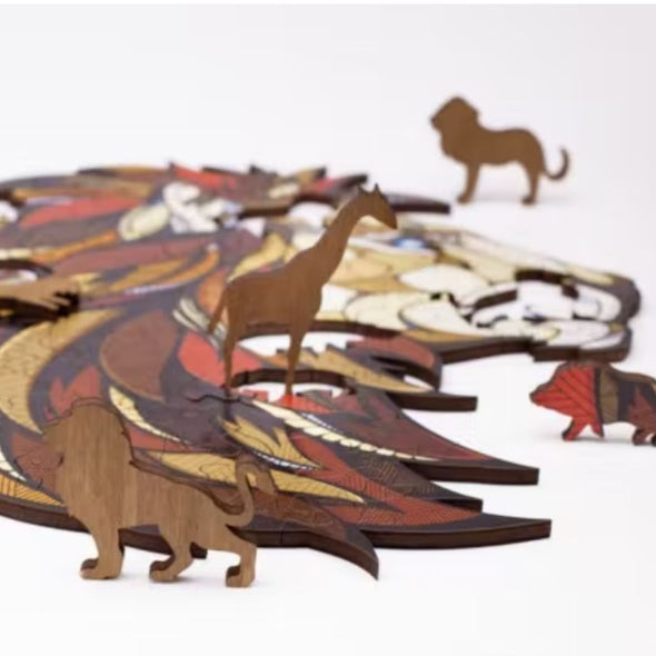 Eco Wood Art Lion Puzzle