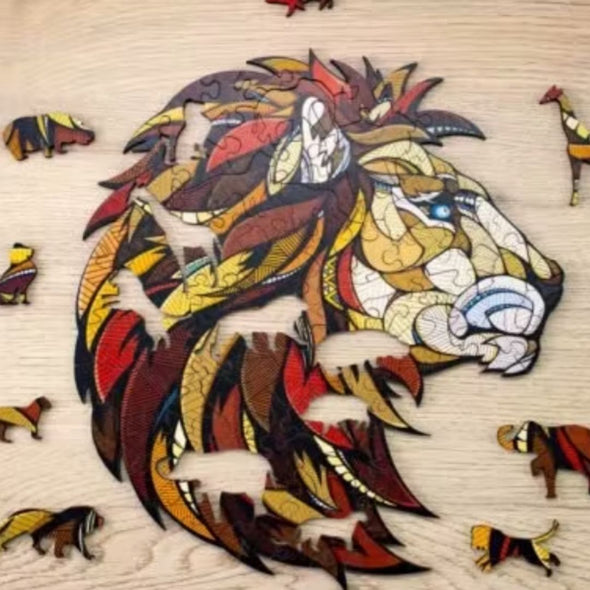 Eco Wood Art Lion Puzzle
