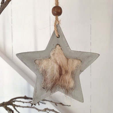 CONCRETE AND ECO FUR CHRISTMAS STAR