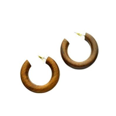 Small Wood Hoop Earrings