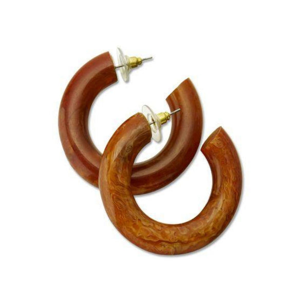 Carnelian Resin Hoop Earrings