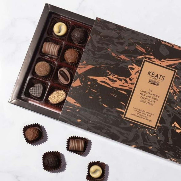 The chocolatiers milk and dark chocolate selection (16 pcs)